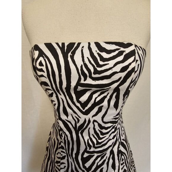 Gunne Sax Vintage Y2K 90s Prom Party Dress Zebra Print - Picture 3 of 8